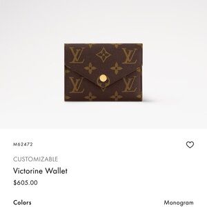 Louis Vuitton Monogram Gold and Brown Wallet